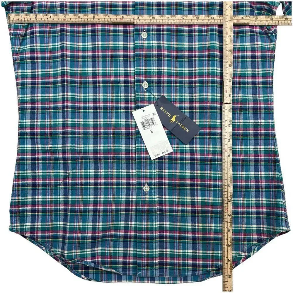 New POLO Ralph Lauren Men US S Multicolor Plaid Shirt Long Sleeve Button Down - Picture 5 of 7